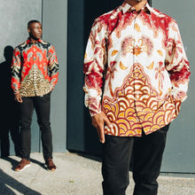 Kilimanjaro - White Men's Long Sleeve Cotton Printed Shirt