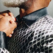 Diamond Check Men's Long Sleeve Iconic 100% Silk Shirt