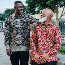 Inspiration - Red Men's Long Sleeve Cotton Printed Shirt