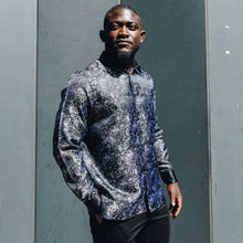 70% Imperial Silk Rich Paisely - Black Long Sleeve Men's Shirt