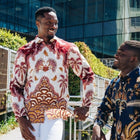 Kilimanjaro - White Men's Long Sleeve Cotton Printed Shirt