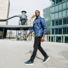 Paisley Fish - Royal Blue Long Sleeve Jacquard Woven Men's Shirt