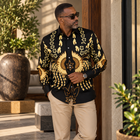 Madiba's Sun Men's Long Sleeve Printed Cotton Shirt