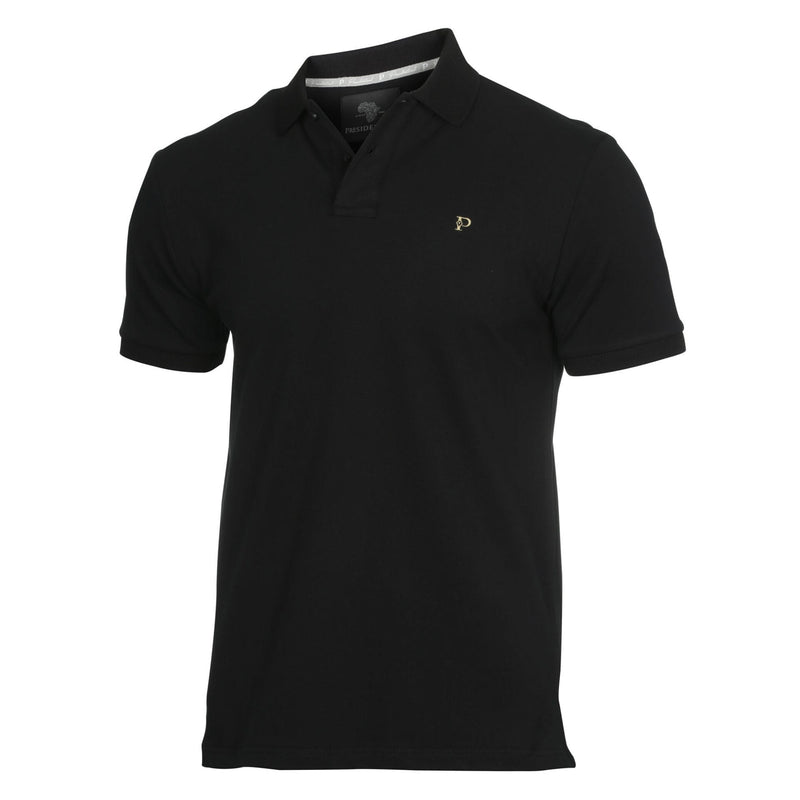 Cotton Golfer Polo Shirt Plain Black