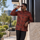 Golden Heart - Burnt Orange Men's Jacquard Woven Luxury Formal Shirt