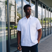 Shirt of the Soul - white Short Sleeve Linen Cotton Embroidered Men's Shirt
