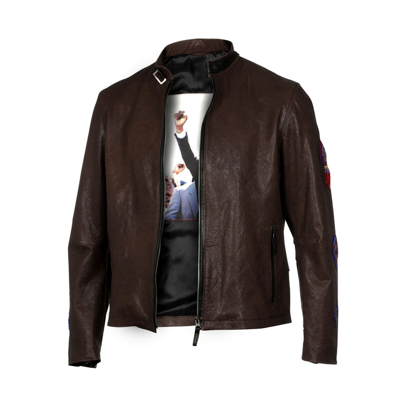 Presidential Brown Men’s Leather Jacket – Premium Stylish Outerwear