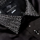 Madiba Original Black Diamante Iconic 100% Silk Shirt With Swirl Embroidery