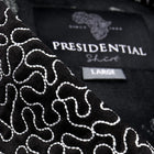 Madiba Original Black Diamante Iconic 100% Silk Shirt With Swirl Embroidery