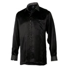 Madiba Original Black Diamante Iconic 100% Silk Shirt With Swirl Embroidery