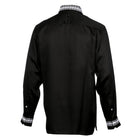 Classic Embroidered Rayon Black Long Sleeve Viscose Men's Shirt