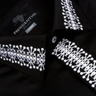 Classic Embroidered Rayon Black Long Sleeve Viscose Men's Shirt