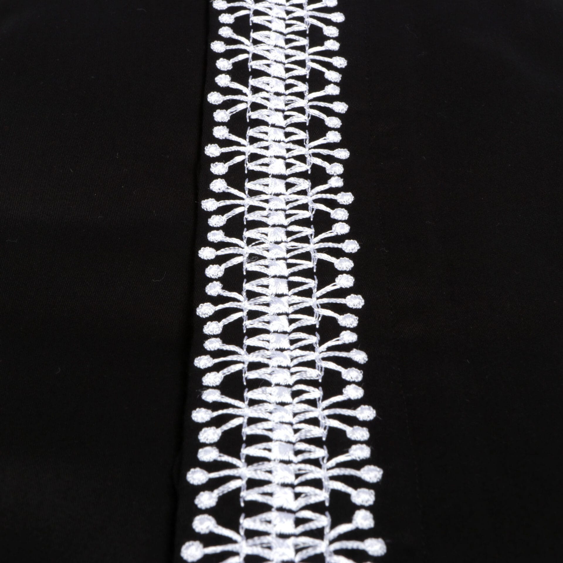 Classic Embroidered Rayon Black Long Sleeve Viscose Men's Shirt