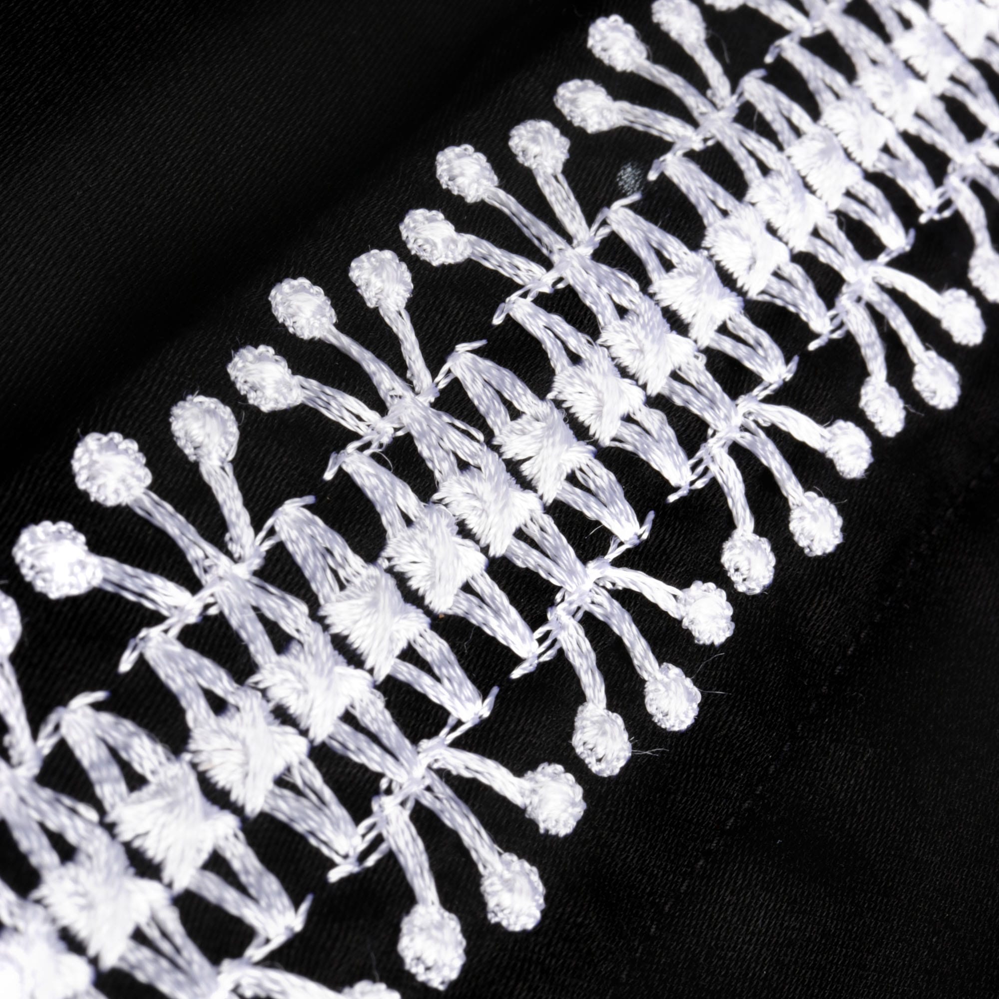 Classic Embroidered Rayon Black Long Sleeve Viscose Men's Shirt