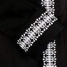 Classic Embroidered Rayon Black Long Sleeve Viscose Men's Shirt