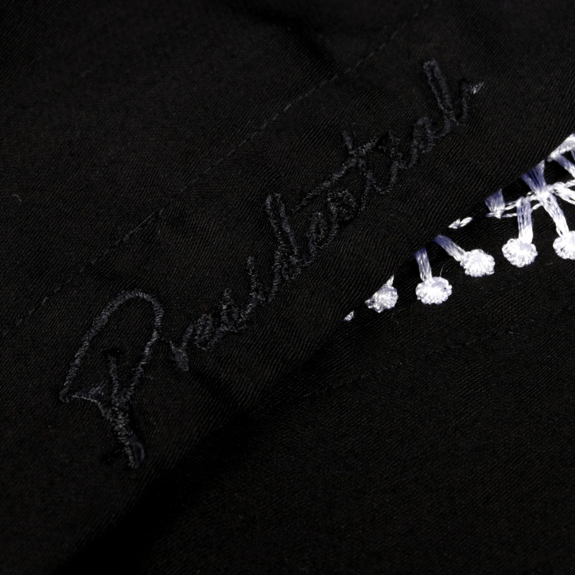 Classic Embroidered Rayon Black Long Sleeve Viscose Men's Shirt