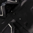 Madiba Original Black Diamante Iconic 100% Silk Shirt With Line Embroidery