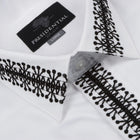 Classic Embroidered Rayon White Long Sleeve Viscose Men's Shirt