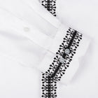 Classic Embroidered Rayon White Long Sleeve Viscose Men's Shirt