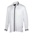 Classic Embroidered Rayon White Long Sleeve Viscose Men's Shirt