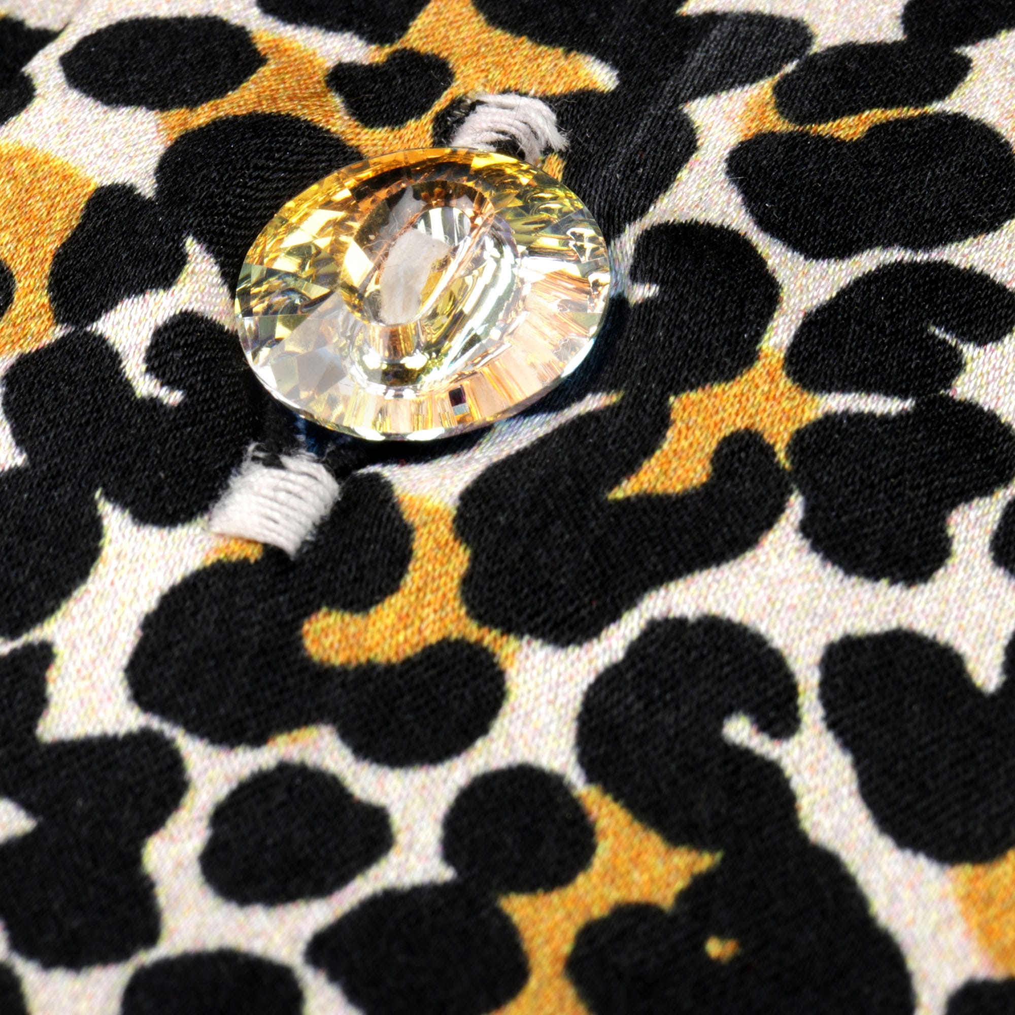 Madiba Original Leopard Face Iconic 100% Silk Shirt With Swarovski Buttons