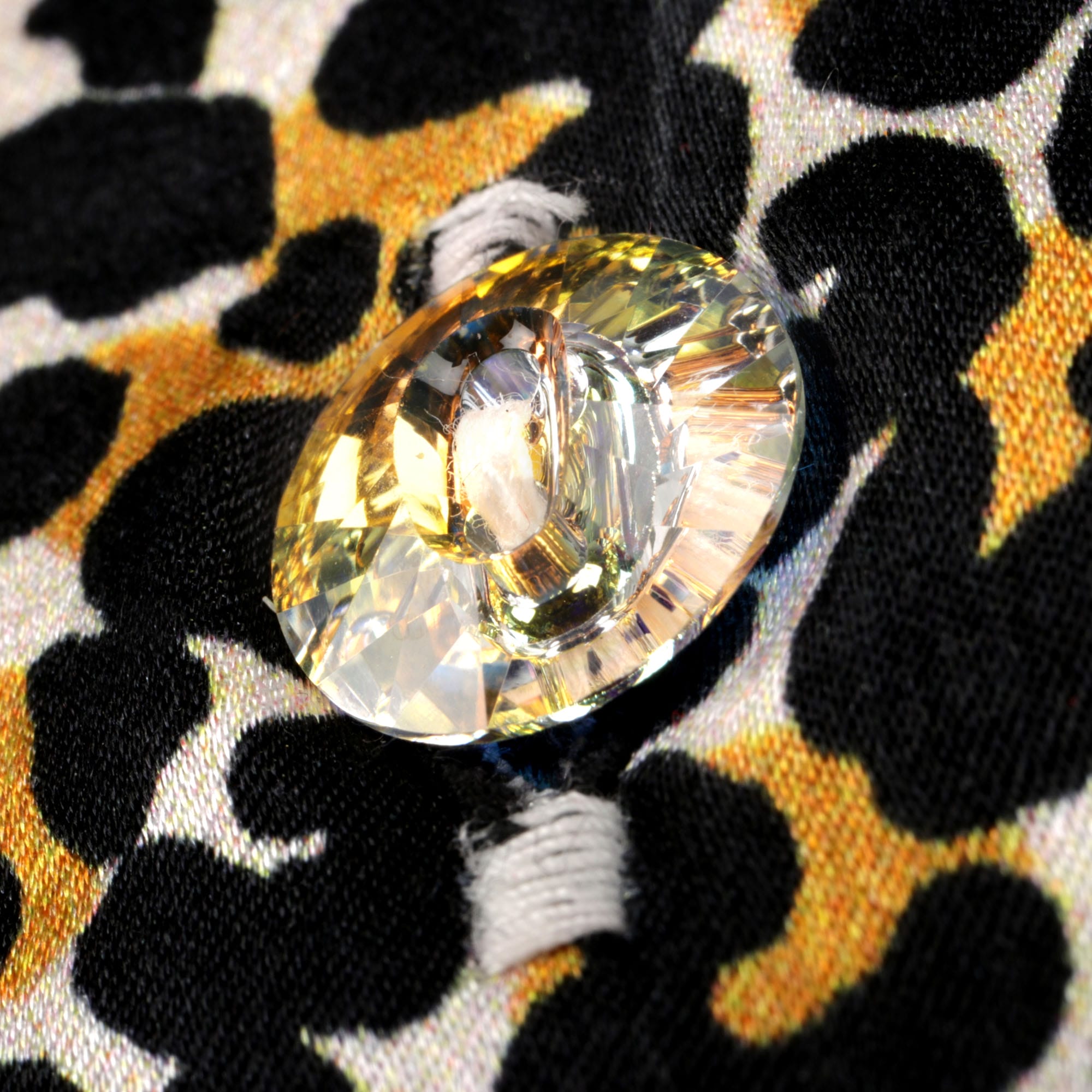 Madiba Original Leopard Face Iconic 100% Silk Shirt With Swarovski Buttons