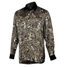 Madiba Original Leopard Face Iconic 100% Silk Shirt With Swarovski Buttons