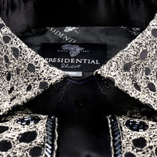 Black Diamante Iconic 100% Silk Shirt With Chest Embroidery