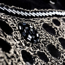 Black Diamante Iconic 100% Silk Shirt With Chest Embroidery