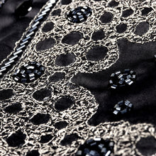 Black Diamante Iconic 100% Silk Shirt With Chest Embroidery