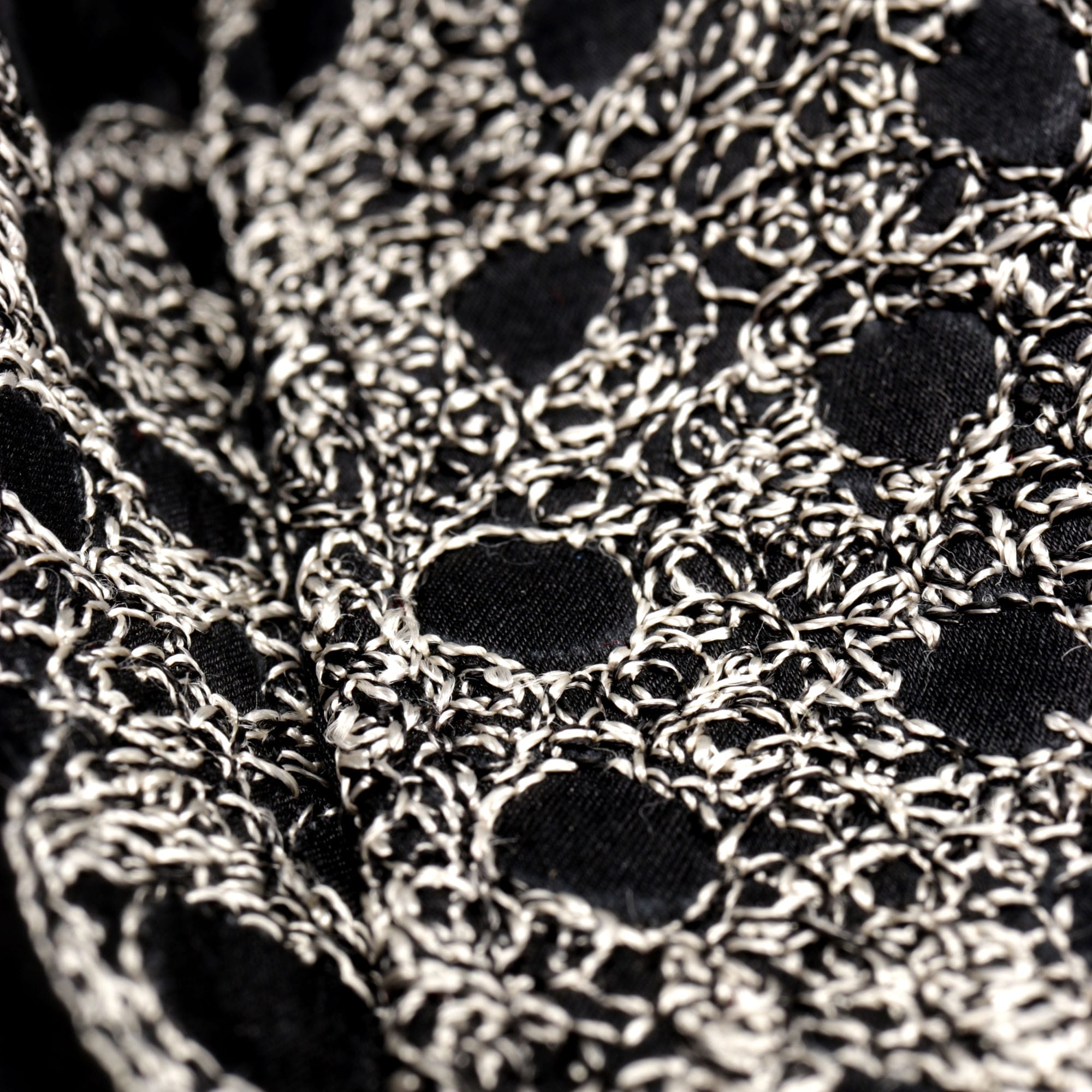 Black Diamante Iconic 100% Silk Shirt With Chest Embroidery