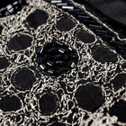Black Diamante Iconic 100% Silk Shirt With Chest Embroidery