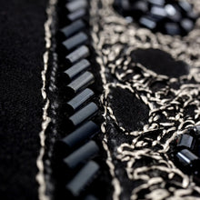 Black Diamante Iconic 100% Silk Shirt With Chest Embroidery