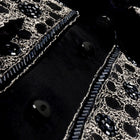 Black Diamante Iconic 100% Silk Shirt With Chest Embroidery
