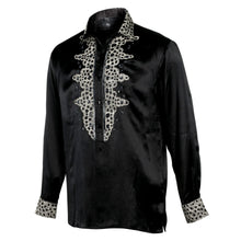 Black Diamante Iconic 100% Silk Shirt With Chest Embroidery