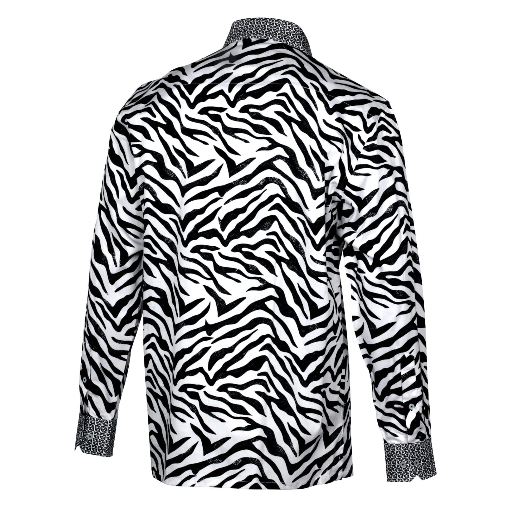 Traditional Zebra Men's Long Sleeve Printed Cotton Shirt
