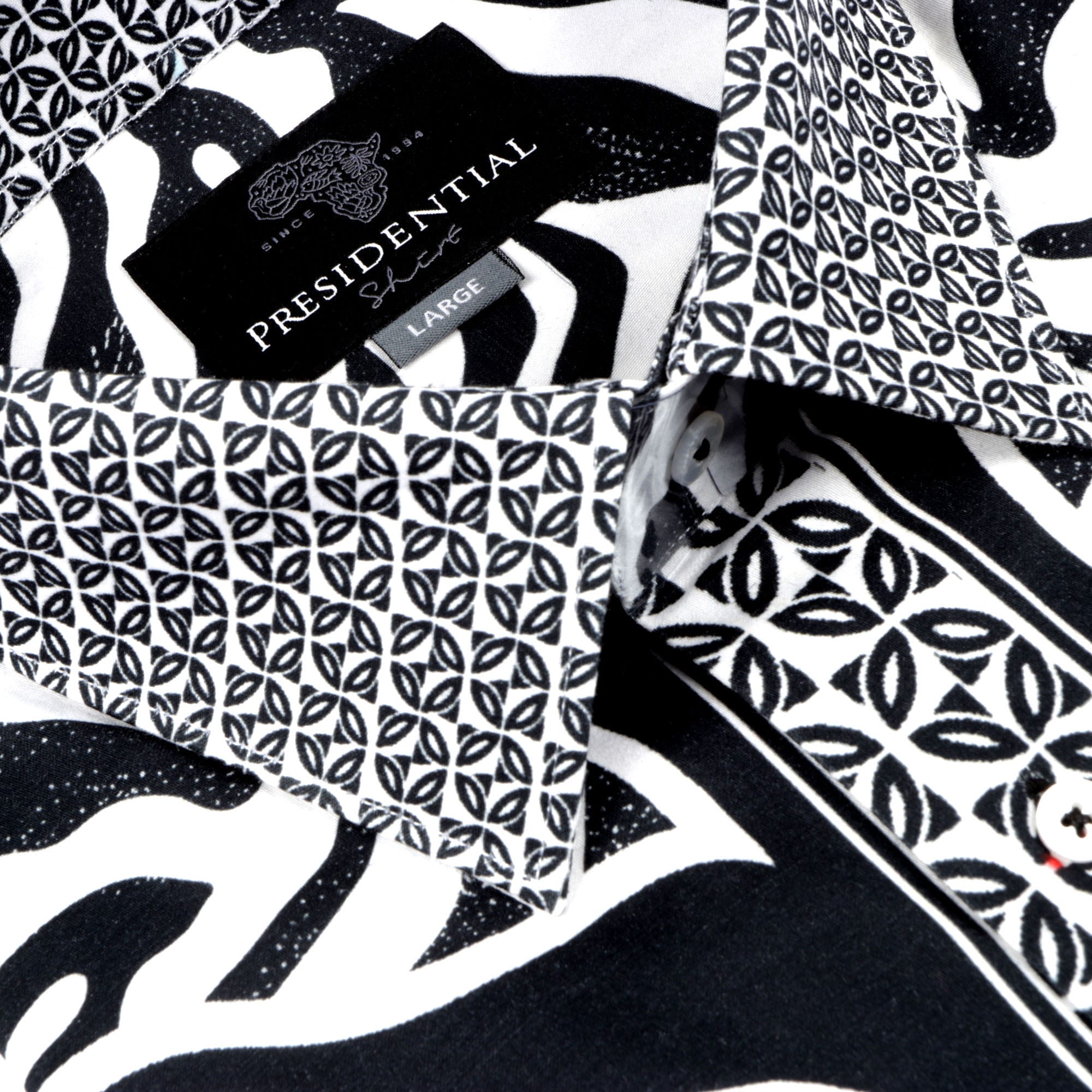 Traditional Zebra Men's Long Sleeve Printed Cotton Shirt