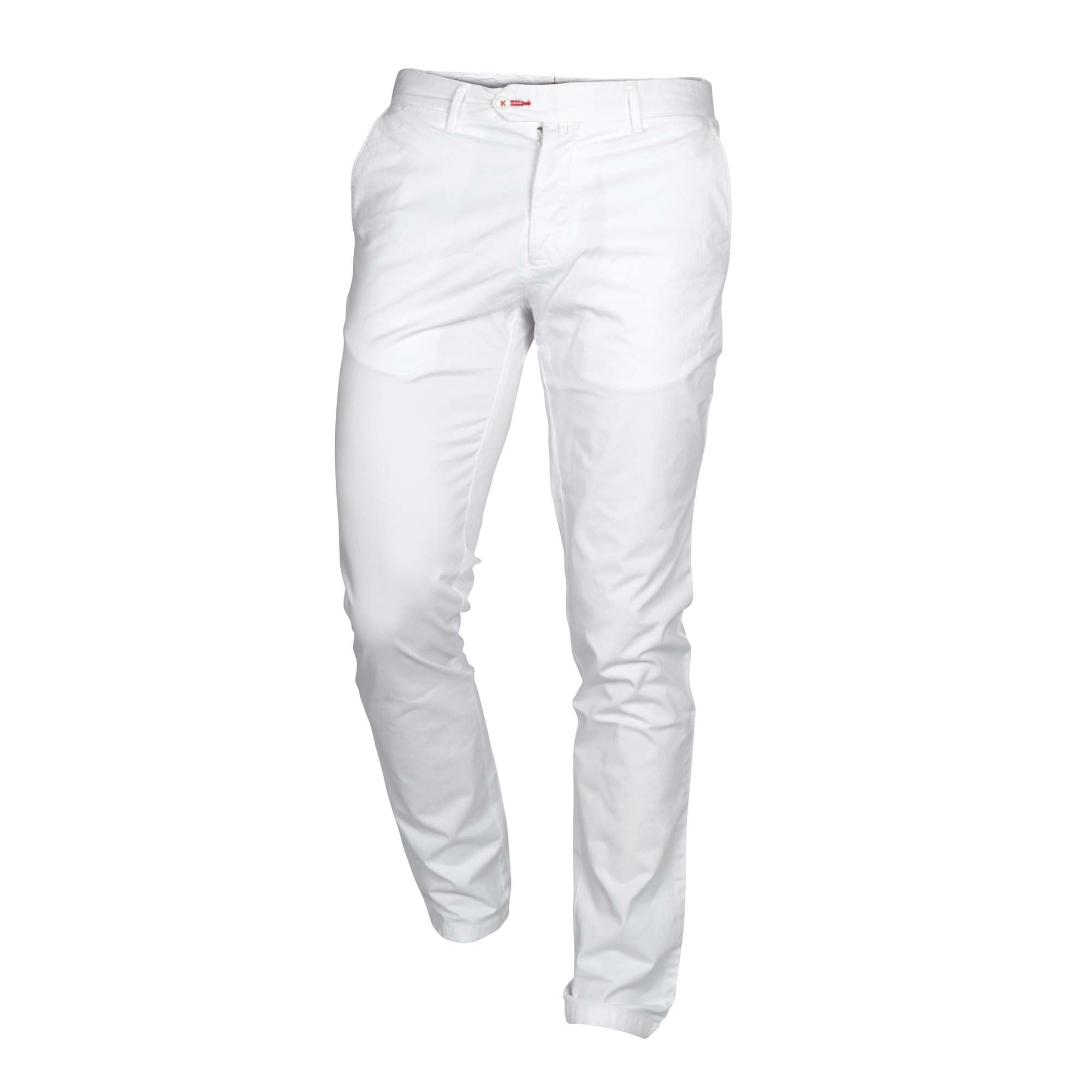 Presidential Men's Cotton Slim Fit Chino Pants - White