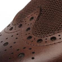 Men’s Brown Leather Sneakers – Brogue Style Casual Dress Shoes