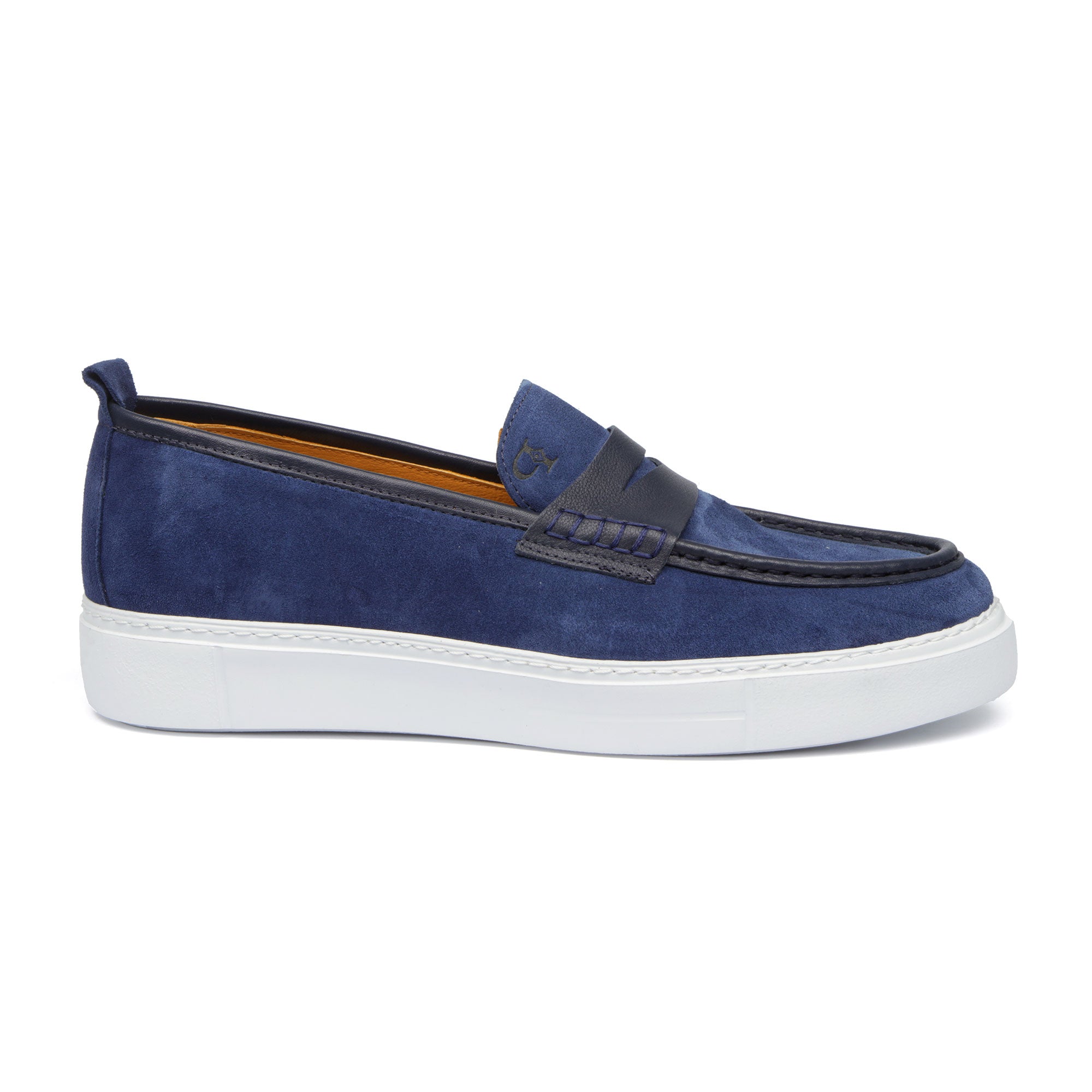 Men’s Blue Leather Sneakers – Loafer-Inspired Smart Casual Shoes