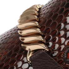 Classic Snake Chocolate Brown Men’s Leather Loafers – Elegant Formal Dress Shoes