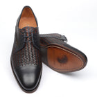 Classic Oxford Diagonal Brown & Black Men’s Leather Dress Shoes