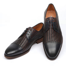 Classic Oxford Diagonal Brown & Black Men’s Leather Dress Shoes