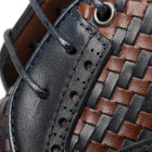 Classic Oxford Diagonal Brown & Black Men’s Leather Dress Shoes