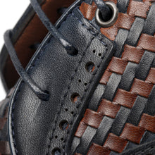 Classic Oxford Diagonal Brown & Black Men’s Leather Dress Shoes