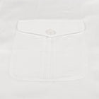 White Safari Multi-Pocket Pleated Epaulettes Long Sleeve Shirt
