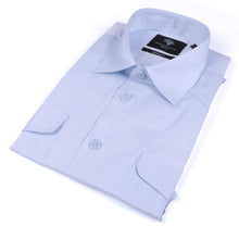 Light Blue Safari Multi-Pocket Pleated Epaulettes Long Sleeve Shirt