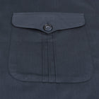 Navy Safari Multi-Pocket Pleated Epaulettes Long Sleeve Shirt