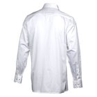 Embroidered Zig-Zag White Long Sleeve Cotton Men's Shirt