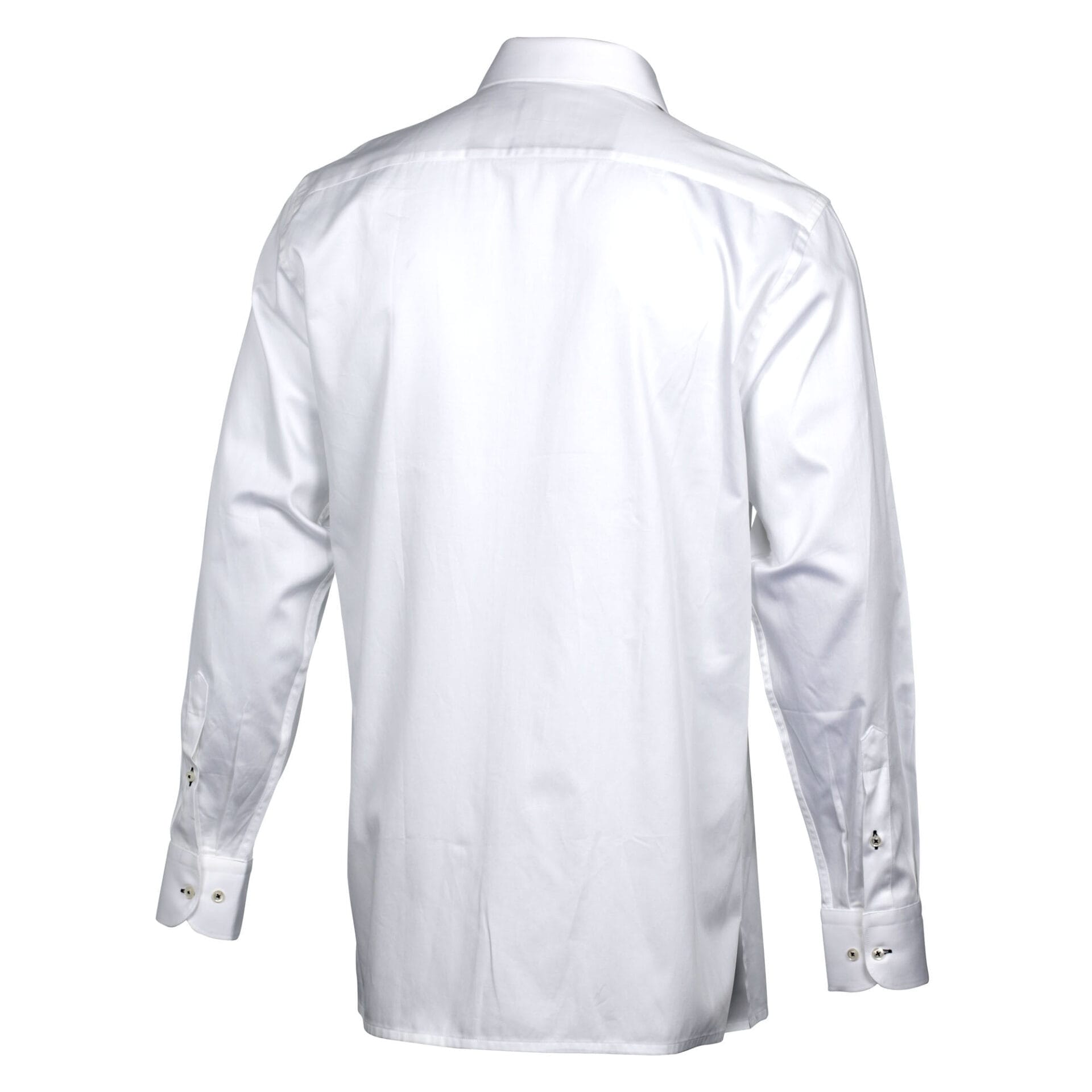 Embroidered Zig-Zag White Long Sleeve Cotton Men's Shirt